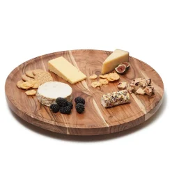Rotating Lazy Susan Charcuterie with Hand-Etched Border