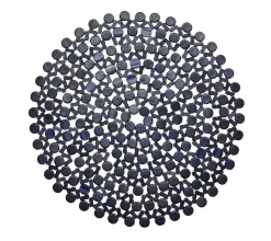 Round Bamboo Placemat in Navy Blue, Set of 4