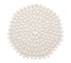 Round Bamboo Placemat in White, Set of 4