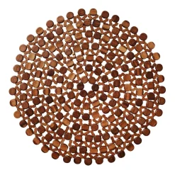 Round Bamboo Placemat in Brown, Set of 4