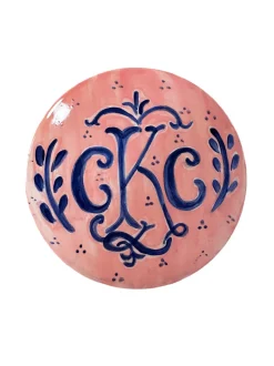 Round Keepsake Box in Pink & Blue