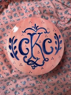 Round Keepsake Box in Pink & Blue