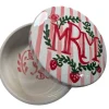 Round Keepsake Box in Stripes & Strawberries