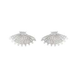 Rounded Fan Diamond Earrings