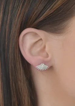 Rounded Fan Diamond Earrings