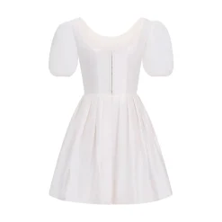 Roya Silk Taffeta Dress in White