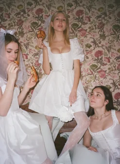 Roya Silk Taffeta Dress in White