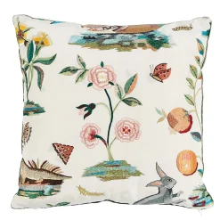 Royal Silk Embroidery Pillow in Multi