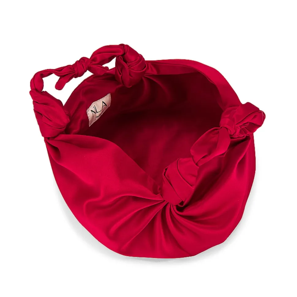 Ruby Red NLA Silk Knot Bag