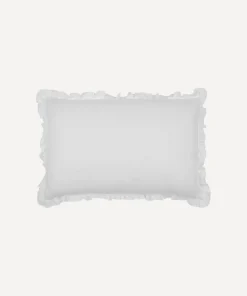 Ruffle Linen Cushion Cover in White