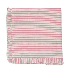 Ruffle Napkin in Pink Stripes, Set of 4