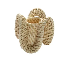Ruffle Napkin Ring in Natural, Set of 4