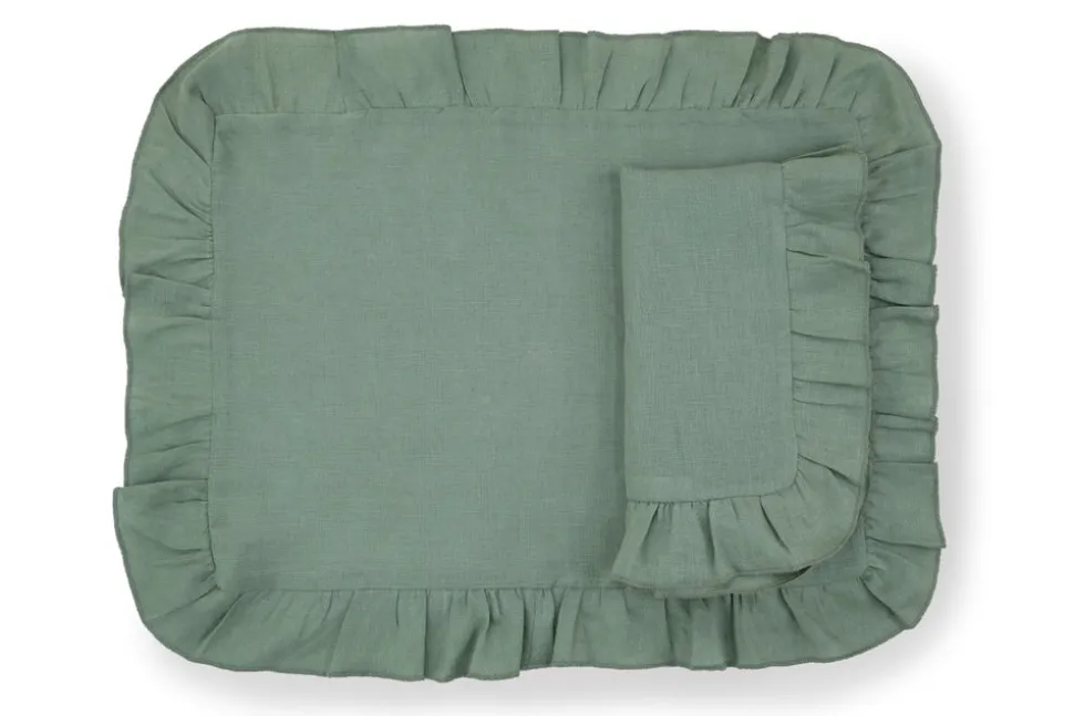 Ruffles Sea Sonen Napkin and Placemat, Set of 2