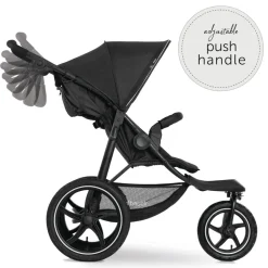 Runner 2 Compact Foldable Tricycle Jogger Buggy Stroller Pushchair with Height-Adjustable Handle