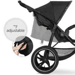 Runner 2 Compact Foldable Tricycle Jogger Buggy Stroller Pushchair with Height-Adjustable Handle