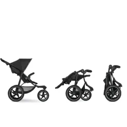 Runner 2 Compact Foldable Tricycle Jogger Buggy Stroller Pushchair with Height-Adjustable Handle