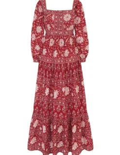 Rust Borders Lucia Dress