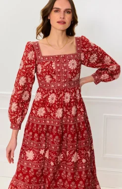 Rust Borders Lucia Dress