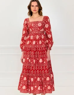 Rust Borders Lucia Dress