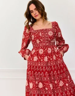 Rust Borders Lucia Dress