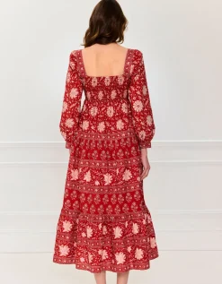 Rust Borders Lucia Dress