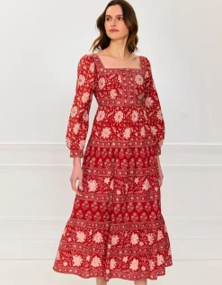 Rust Borders Lucia Dress