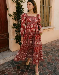 Rust Borders Lucia Dress