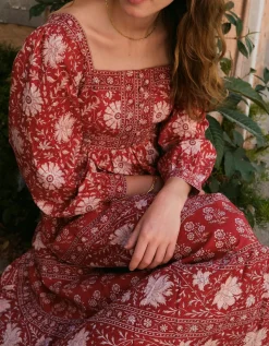 Rust Borders Lucia Dress