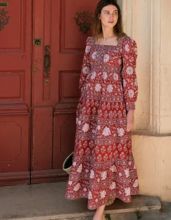 Rust Borders Lucia Dress