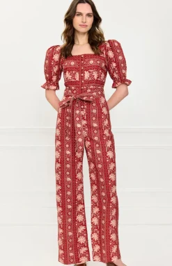 Rust Borders Ottie Jumpsuit