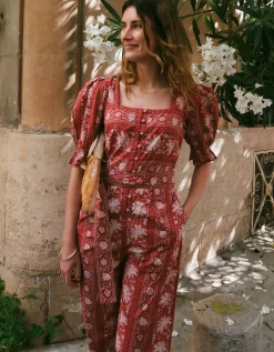 Rust Borders Ottie Jumpsuit