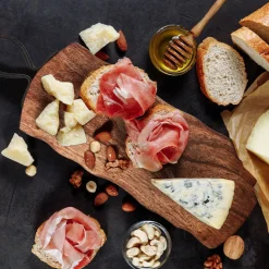 Rustic Edge Serving Boards with Hammered Iron Handle