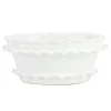 Rustic Garden White Ruffle Oval Planter