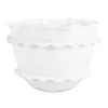 Rustic Garden White Ruffle Round Planter