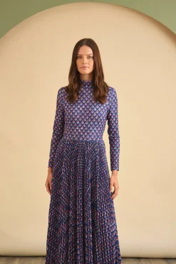 Sabine Dress in Autumn Fleur Navy