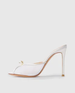 Sadie 100 in White Mesh Pearl
