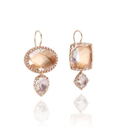 Sadie Mis-Matched Double Drop Earrings on Earwire