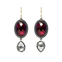 Sadie Oval And Pear Drop Earrings