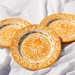Salad Plate With Hand Painted Designs