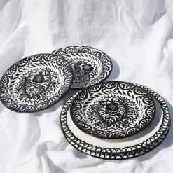 Salad Plate With Hand Painted Designs