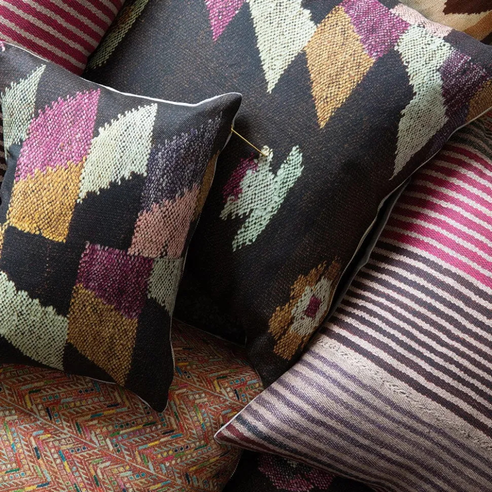 Salmon Herringbone Huipil Pillow