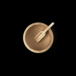 Salt Cellar With Spoon Oak