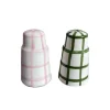 Salt N’ Pepa Salt & Pepper Dispenser in Pink & Forest Green Gingham