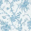 San Cristobal Toile Wallpaper in Peacock