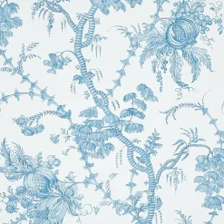 San Cristobal Toile Wallpaper in Peacock