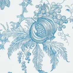 San Cristobal Toile Wallpaper in Peacock