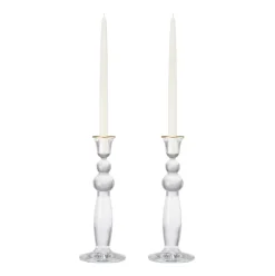 Sancia Extra Tall Taper Candleholders in Gold Rim in, Set of 2