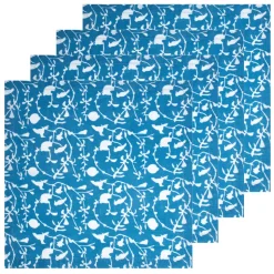 Sanctuary Printed Napkins in Blue, Set of 4