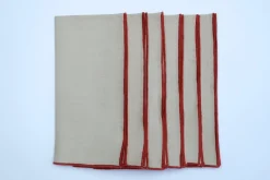 Sand Napkin Orange Small Trim, Set of 4