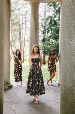 Santiago Dress in Stems Evening Blue